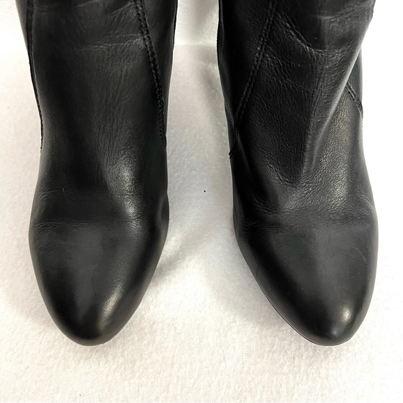 ANTONIO MELANI Tall Black Leather Heeled Boots Size 8.5M - Picture 5 of 11